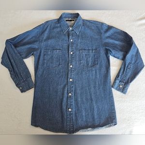 Vintage 90s Steer West mens medium long sleeve denim button up shirt